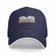Black baseball cap with funny shark seafood diet meme print