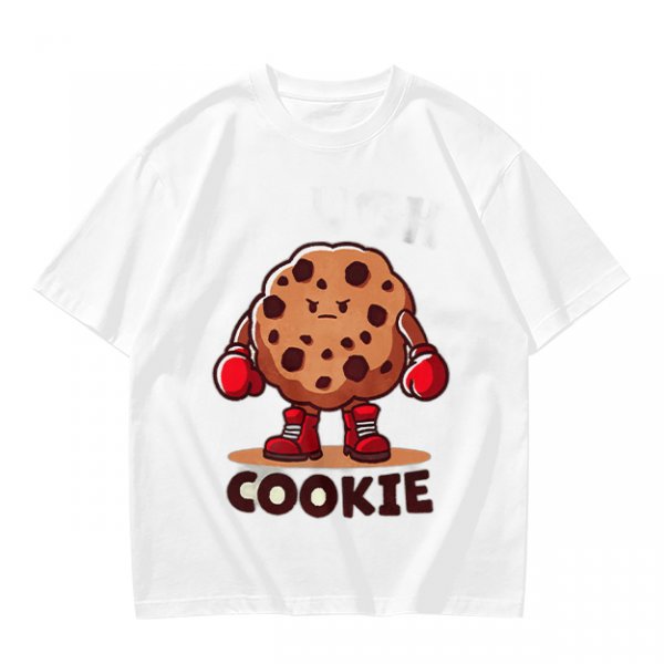 Olive T-Shirt With Angry Boxing Chocolate Chip Cookie Graphic