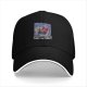 Black Baseball Cap With Graffiti Style Action Character Print