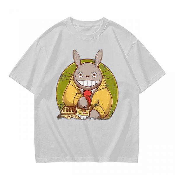 Totoro in Yellow Cardigan with Catbus Graphic T-Shirt