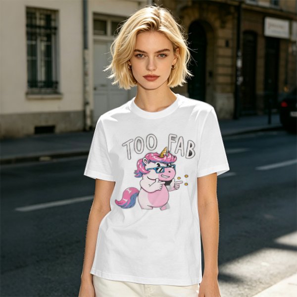 Olive T-Shirt with Too Fab Cool Unicorn Graphic Print