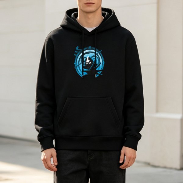 Avatar State Graphic Black Hoodie for Anime Fans