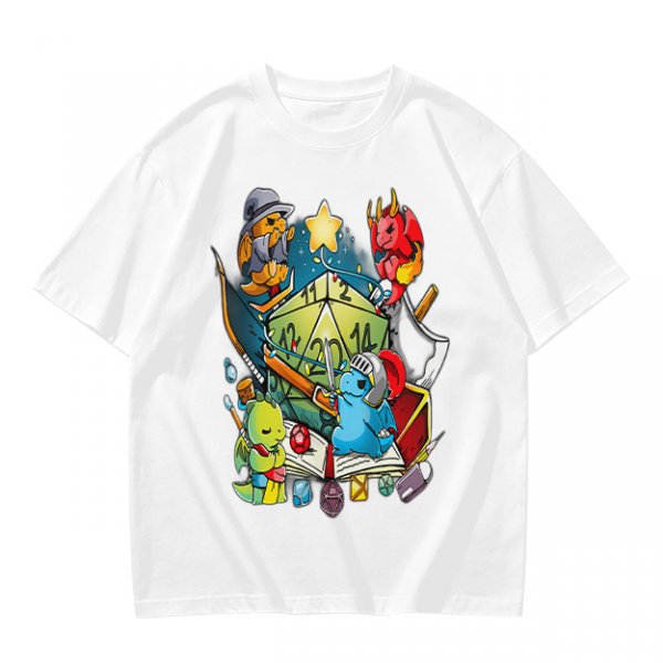 Dungeons and Dragons Cute Dragon Characters D20 T-Shirt Design
