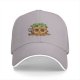 Black Baseball Cap With Cute Potted Plant Creature Print