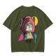 Olive T-shirt with Crying Tony Tony Chopper Graphic Print