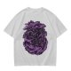 Olive Green T-Shirt with Purple Abstract Swirling Graphic Print
