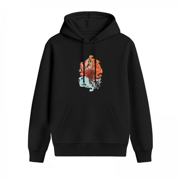 Black hoodie with Avatar Aang four elements graphic print