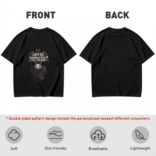 Olive T-Shirt With Why So Toothless? Batman Dragon Print