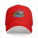 Black Baseball Cap With Cartoon Boys Crossing Stream Artwork