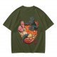 Godzilla in spicy ramen bowl graphic tee