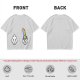 Oversized Olive T-Shirt With Sad Clouds And Rainbow Drip Graphic