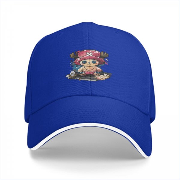 Black Baseball Cap with Cute Tony Tony Chopper Anime Print
