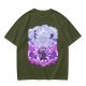 Olive T-shirt with Luffy Gear 5 Sun God Nika Anime Graphic Print