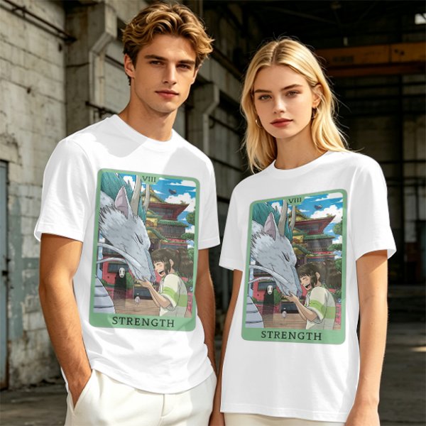 Spirited Away Haku Chihiro Strength Tarot Graphic T-Shirt