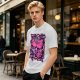 Olive T-shirt with playful bear-fruit graphic print
