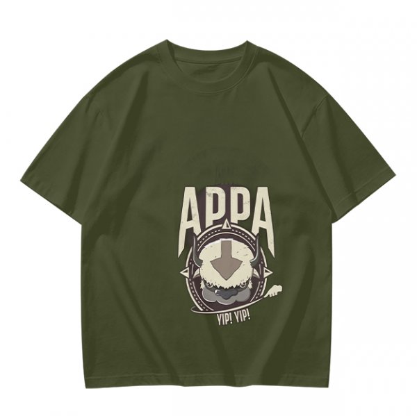 Olive Green Appa Yip Yip Graphic T-Shirt