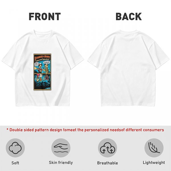 Olive T-Shirt with Stranger Hobbs Upside Down Comic Print