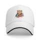 Black Baseball Cap with Ramen Chef Cat Graphic