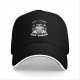 Black baseball cap with raccoon live fast eat trash graphic