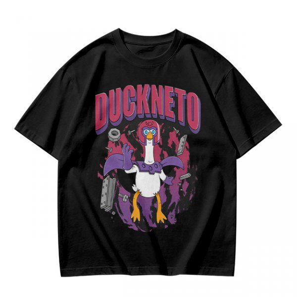 Olive Graphic T-Shirt Featuring Duckneto Superhero Duck Art