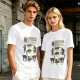 Olive T-Shirt With Cat Body Language Illustrations
