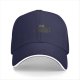 Black baseball cap with minimalist grey cat graphic