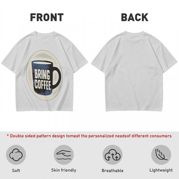 Olive Green Graphic T-Shirt With Bring Coffee Mug Print