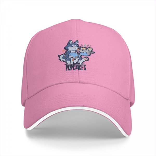 Black Baseball Cap With Cute Husky Holding Pupcakes Art