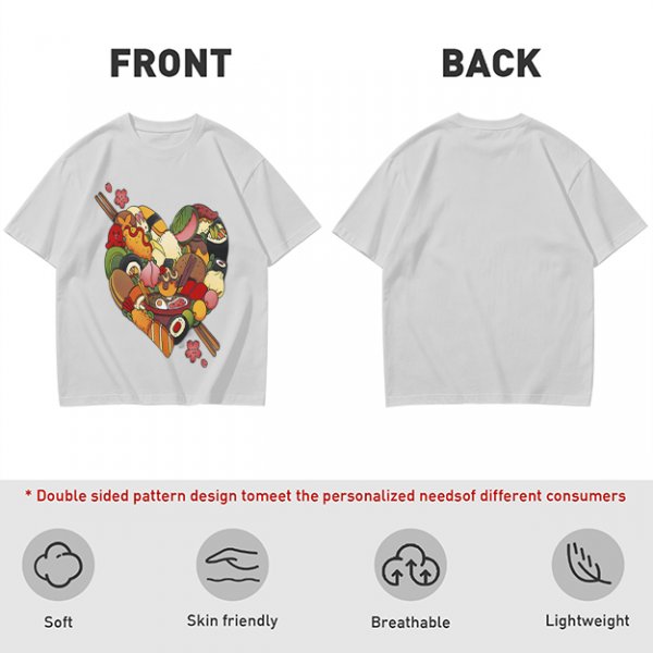 Olive T-Shirt With Heart Shaped Sushi Food Art Print