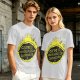 Olive t-shirt with cave's combustible lemonade flame graphic
