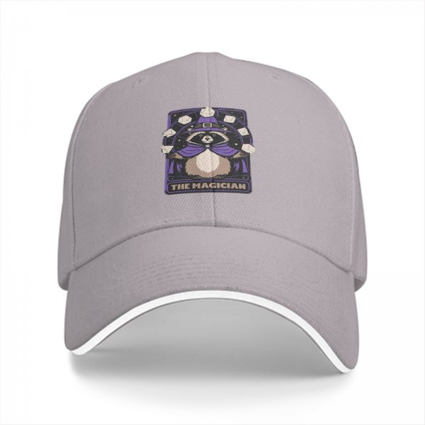 Black Baseball Cap With Raccoon Magician Tarot Art Print