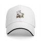 Black Baseball Cap With Cute Fantasy Creature And Floral Print
