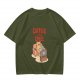 Catflix and Chill Orange Cat Watching TV Graphic T-Shirt