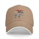 Black baseball cap with sushi cats graphic print
