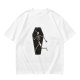 Olive t-shirt with skeleton running from starry coffin graphic