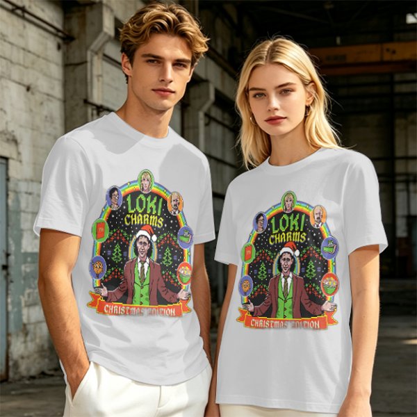 Loki Charms Christmas Edition Themed Graphic T-Shirt