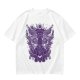 Olive T-Shirt with Celestial Cat Moth and Mystical Hands Print