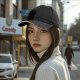 Black Baseball Cap with White Trim Brim