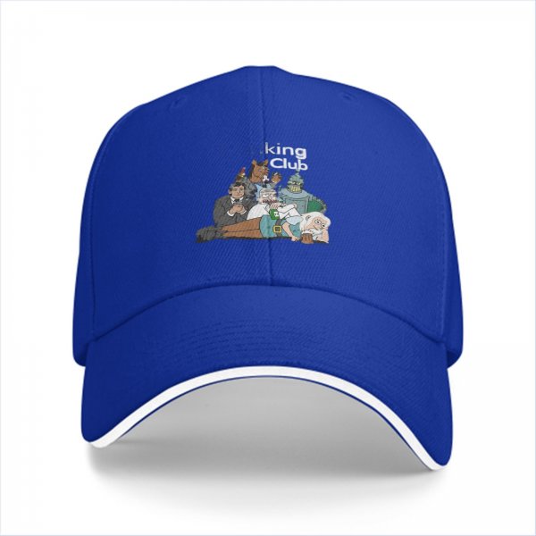 Black Baseball Cap With 'King Club' Cartoon Character Print
