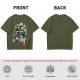 Olive T-Shirt With Whimsical Pikmin Themed Tea Party Art