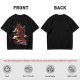 Olive T-shirt with Red Chinese Dragon and Cloud Graphic Print