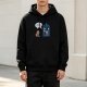 Black hoodie with Doctor Who TARDIS and cartoon character graphic