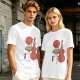Olive T-Shirt With Crane Playing Cello Red Moon Art Print