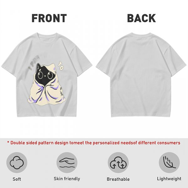 Olive T-shirt with Cute Black Cat Wrapped in Blanket Graphic