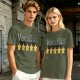 Olive Green T-Shirt With Vacation And Five Star Graphic Print