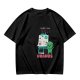 Olive green graphic tee with alien painting 'First the Earth Then Uranus'