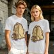 Olive Green T-Shirt With Cartoon Droopy Pug Graphic Print