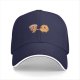 Black baseball cap with cute pizza and potato friends design