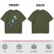 Olive T-Shirt With Rock Paper Scissors Cartoon Characters