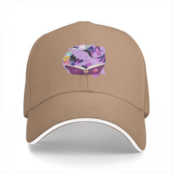 Black baseball cap with Twilight Sparkle reading a magic book print